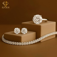 Ensemble de bijoux de luxe pour fiançailles et mariage, bague, boucles d'oreilles, collier en diamant cultivé en laboratoire 10K/14K/18K, certificat IGI, bijoux fins en diamant