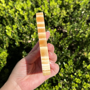 Wholesale Hot Natural Orange Calcite Slab Banded Polished Display <b>Raw</b> Stone Slices <b>Crystal</b> Good Pattern Office Decor Gifts - Product Image 4