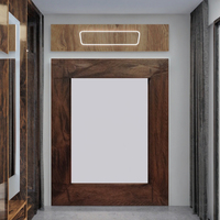Marco de Fotos Moderno de Madera Marrón, Duradero, con Impresión UV en Lienzo, Forma Personalizada, Vertical, Decorativo para Pared, con Moldura