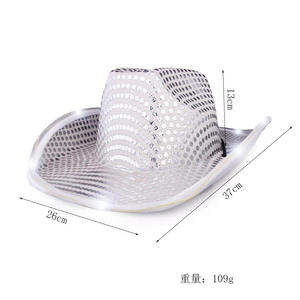 Cappelli LED Luminosi da Cowgirl e Cowboy con Paillettes, Impermeabili, <span class=keywords><strong>per</strong></span> Scuola, Ramadan, Natale, Halloween, Costume, Cosplay, Matrimonio, Feste e Eventi (Acquisto all'ingrosso) - Product Image 4