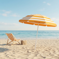 Parasols de plage publicitaires en polyester légers, rayés, portables, bon marché, promotionnels, fabriqués en usine, pour les événements sportifs