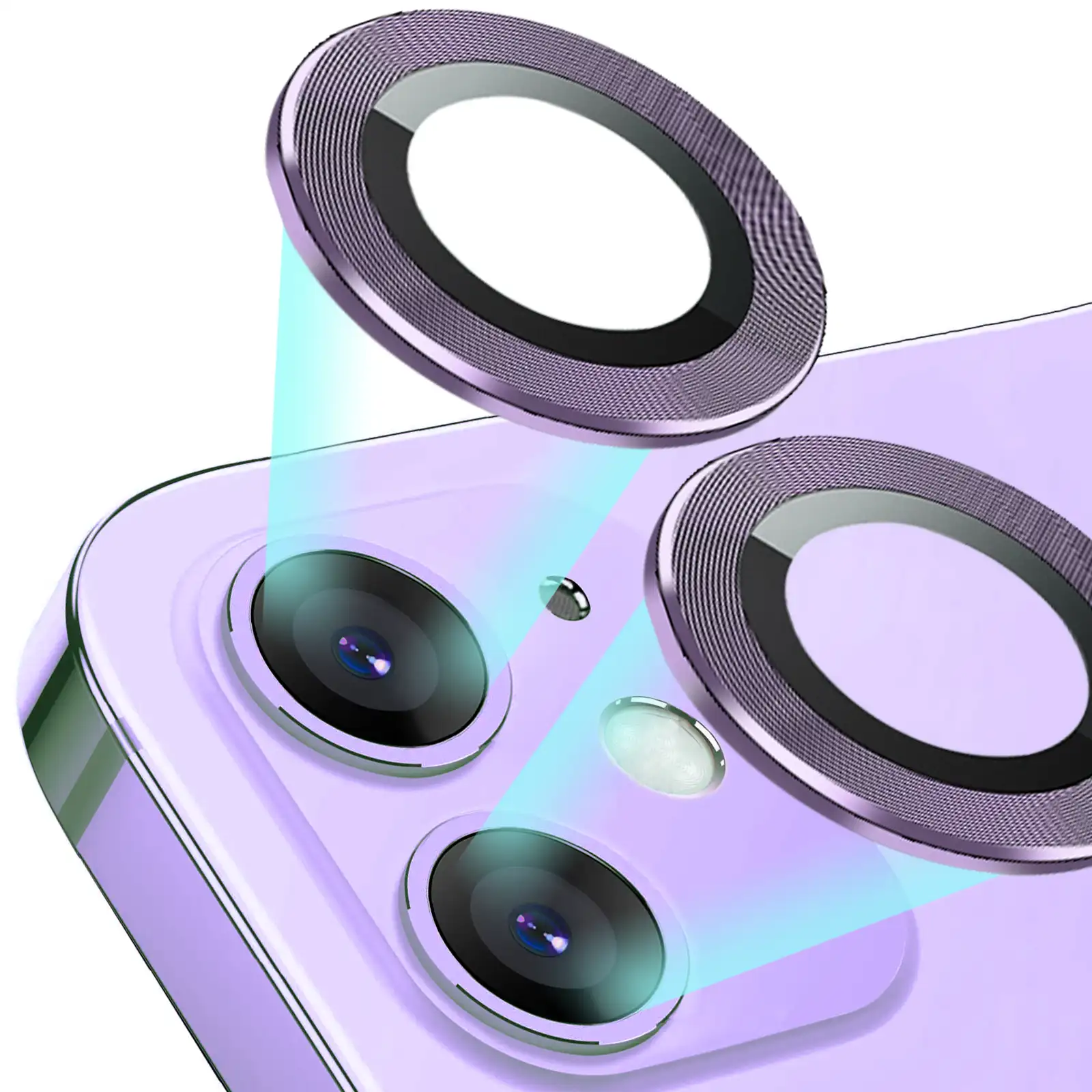 Cerchio ad alta definizione antigraffio con disegno a filo per Iphone 12 Pro max custodia protettiva per obiettivo in metallo