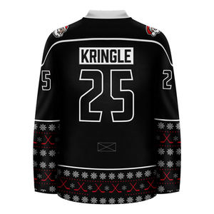 새로운 디자인 100% 폴리에스터 원단 OEM 서비스 승화 아이스하키 웨어 어글리 크리스마스 커스텀 하키 저지 - Product Image 5