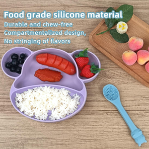 Juego de Vajilla de Silicona de Grado Alimenticio para Bebés, Diseño de Dibujos Animados, Productos para Bebés, Platos para Alimentar a los Niños - Product Image 4