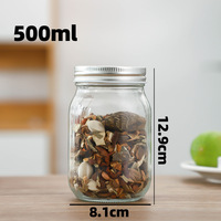 Bocaux Mason en verre de 32oz 1000ml 1L à large ouverture avec couvercle en métal doré hermétique