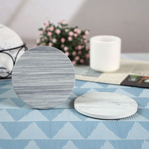 Sous-verres en grès brut en gros, blancs, ronds, en céramique, personnalisables avec impression, avec support en liège, design traditionnel pour la table - Product Image 4