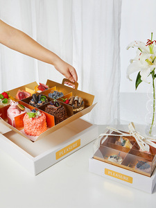 Bán Buôn 4 9 Lưới Rõ Ràng Bánh Tráng Miệng Bao Bì Hộp Trái Cây Tart Mini Slice Bánh Pastry Takeaway Điều Trị Hộp - Product Image 2