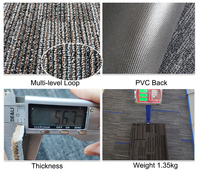 Dalles de moquette carrées modernes de luxe amovibles, adaptées aux animaux domestiques, antidérapantes, avec dos en PVC pour bureaux et hôtels