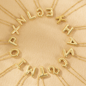 Collar con Colgante de Letra de Acero Inoxidable, Chapado en Oro de 18K, Cadena con Letras del Alfabeto, Collar de Clavícula para Uso Diario, Regalo, Joyería de Moda - Product Image 1
