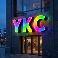 Enseigne lumineuse LED 3D en acrylique RGB personnalisée, lettres alphabétiques néon illuminées, à fixer au mur pour boutique, bar, entrée de centre commercial