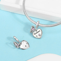 Accessoires de bijoux DIY en forme de cœur infini plaqué argent tungstène, perles et pendentifs, best-sellers transfrontaliers pour l'Europe et l'Amérique
