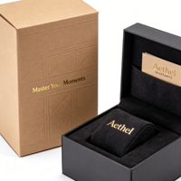 Boîte à montre rectangulaire pour homme avec logo personnalisé, noire, faite à la main, étui de rangement pour montre