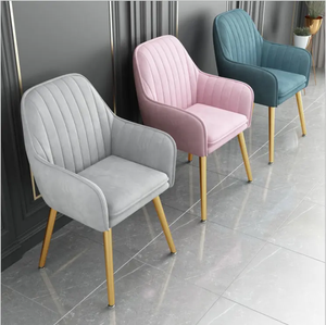 Meubles de maison de style nordique chaises de salon en velours pieds dorés chaises de salle à manger chaises de salon scandinaves - Product Image 6