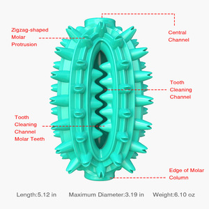Teal Spiky Chewing <b>Toy</b> for Dogs Teeth Cleaning <b>Interactive</b> Pet <b>Toy</b> Plastic Design - Product Image 2