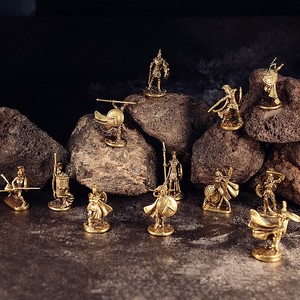 Figurines miniatures de chevaliers romains spartiates en laiton antique, soldats vintage, modèle de statue, ornement de bureau, cadeau - Product Image 1