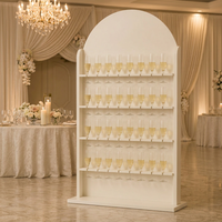 Support mural en acrylique blanc pour champagne, support en PVC arqué pour verres, toile de fond pour réception de mariage, fête, décoration d'événements
