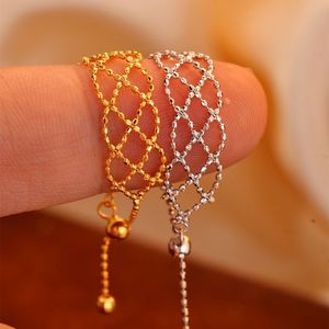 Qunlvsheng S925 Sterling Silver Flower <b>Ring</b> <b>Adjustable</b> With Beads Women's Jewelry Gift - Product Image 4