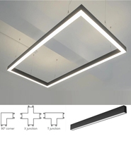 Lustre populaire en aluminium avec télécommande, luminaire suspendu linéaire reconfigurable pour plafond
