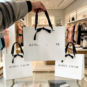 Custom Black UV Logo Printed <b>White</b> Paper <b>Bag</b> Clothing Packing Shopping <b>Bags</b> Boutique Gift <b>Bags</b> for <b>Small</b> Business - Product Image 1