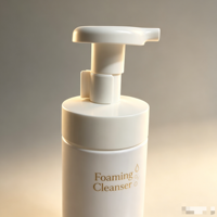 Distributeur de savon moussant de luxe blanc et ambre de 200 ml avec pompe dorée, flacon vide en plastique pour nettoyant mains moussant pour salle de bain