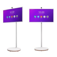 32 27 24 21 Inch TV Pintar Portabel Isi Ulang dengan Stand, Layar Sentuh In-Cell, Roda untuk Memindahkan Layar, Speaker, untuk Penggunaan di Dalam Ruangan, LCD
