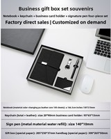 Ensemble cadeau promotionnel d'entreprise de luxe - Bloc-notes A5 personnalisé, porte-clés, stylo et porte-cartes, boîte cadeau imprimée en sérigraphie