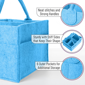 Bolsa de Almacenamiento de Pañales Plegable de Fieltro con Asas, Organizador de Pañales para Bebé con Diseño Compartimentado - Product Image 3