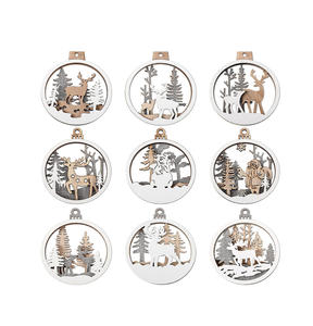 Adornos de madera personalizables, árbol de Navidad de madera, adornos decorativos, artesanías, etiquetas colgantes DIY - Product Image 1