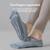Chaussettes à cinq doigts en tricot de haute qualité, absorbant la transpiration, respirantes, antidérapantes, pour le Pilates et le yoga