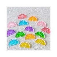 100Pcs Hars Kunstmatige Lemon Lime Slice Ornamenten Zoete Poppenhuis Fruit Ambachten Voor Home Party Decoratie Bruiloft Vaas Vulstoffen