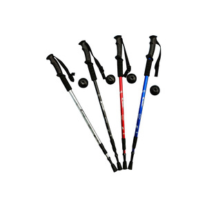 Bastones de Trekking de Aleación de Aluminio de 3 Secciones Ninghai, Rojo, Azul, Negro, Plateado, Bastones de Montañismo, Multifuncionales, Telescópicos - Product Image 1