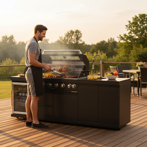 En stock entrepôt USA – Offre Spéciale – Ensemble de cuisine BBQ modulaire extérieur noir 85000 BTU au propane/<span class=keywords><strong>gaz</strong></span> naturel pour <span class=keywords><strong>balcon</strong></span> - Product Image 6
