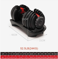 24KG/50LB Poids Libres Ensemble d'haltères Auto Rapide Réglable Équipement de Gymnastique Fabrication Fourniture