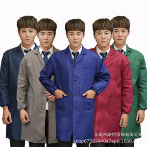 Bata de Trabajo Azul Personalizada de Fibra de Poliéster para Taller, Almacén, Impresión, Promoción de Ventas, Uniformes con Etiqueta - Product Image 1