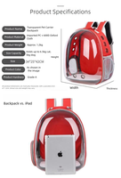 Sac à dos de transport pour animaux de compagnie, portable, respirant, transparent, tendance, en PC, pour chat et chien, grande capacité, design capsule spatiale