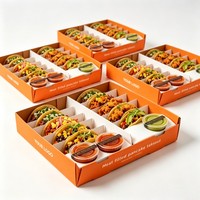 Boîte à emporter pour empanadas personnalisée avec compartiment pour sauce, boîte en carton jetable pour la restauration rapide, emballage pour dumplings