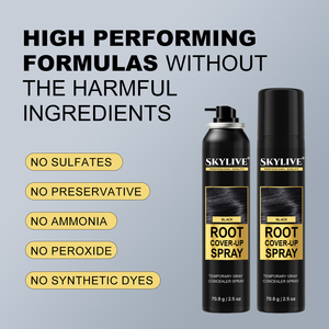 SKYLIVE racine retouche Spray 80ml noir brun cheveux Fiber aérosol Spray perte de cheveux calvitie traitement kératine cheveux <span class=keywords><strong>craie</strong></span> poudre - Product Image 4