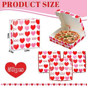 Cajas de <span class=keywords><strong>Pizza</strong></span> Mini para el Día de San Valentín, Cajas de Cartón Cuadradas para <span class=keywords><strong>Pizza</strong></span>, Ideales para Cumpleaños, San Valentín, Bodas y Celebraciones - Product Image 4
