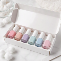 Boîte de présentation pour vernis à ongles en papier blanc brillant, 6 emplacements, logo personnalisé, emballage laqué pour salon de beauté, vente en gros