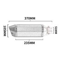 Silencieux d'échappement universel en acier inoxydable de 14,6 pouces pour motos, double sortie, motif carbone, entrée de 2 pouces (38-51 mm), soudage