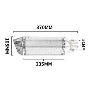 Silenciador de escape universal de acero inoxidable de 14.6 pulgadas para motocicletas, doble salida, patrón de carbono, entrada de 2 pulgadas (38-51 mm), soldado - Product Image 2