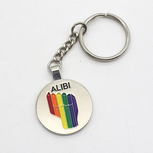 Custom Design <b>Glitter</b> Keychain 2D Metal Iron Zinc Alloy Gold Plating Color Soft Enamel AKA Key Chain - Product Image 2