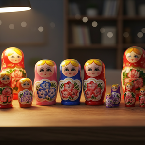 Artisanat en bois poupées russes poupées gigognes faites à la main décoration de la maison poupées <span class=keywords><strong>matriochka</strong></span> personnalisées ensemble de jouets traditionnels pour enfants - Product Image 1