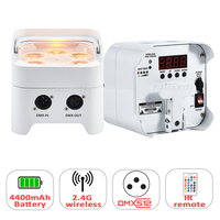 Lot de 4 mini-projecteurs LED S6 6*18W RGBWAUV 6-en-1 sans fil sur batterie DMX pour scène, mariage, bar, DJ