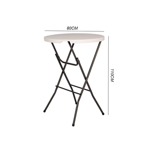 Alta calidad 80cm de alto superior banquete fiesta Bistro pie plástico blanco barra redonda mesas de cóctel plegables para eventos - Product Image 4