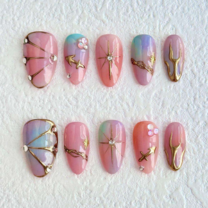 <span class=keywords><strong>Uñas</strong></span> Postizas Acrílicas <span class=keywords><strong>de</strong></span> Color Sólido Hechas a Mano al por Mayor, Diseños <span class=keywords><strong>de</strong></span> Mariposa, Almendradas y Stiletto, Puntas Largas, 10 Uds./Set, Cobertura Completa - Product Image 4