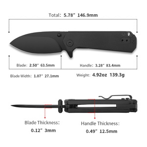 Mini AUS-8 D2 thép không gỉ gấp Pocket dao G10 xử lý màu đen Survival cắm trại ngoài trời dao OEM tùy biến hỗ trợ - Product Image 4