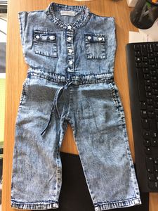 Mono vaquero de algodón con lazo y bolsillos, estilo popular para niñas, ropa infantil de manga corta, venta al por mayor 2020 - Product Image 5