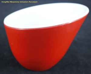 Vajilla de melamina duradera, ensaladera, diseño moderno, cuenco de plástico de doble Color para ensalada y fruta, cuencos de buffet de olla caliente inclinada de espesor - Product Image 5