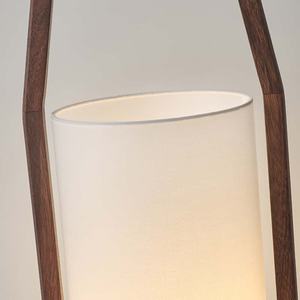 <span class=keywords><strong>Lampadaire</strong></span> moderne à cadre en bois de style oriental avec abat-jour en tissu | Luminaire élégant pour salon, chambre à coucher, hôtel - Product Image 3